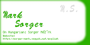 mark sorger business card